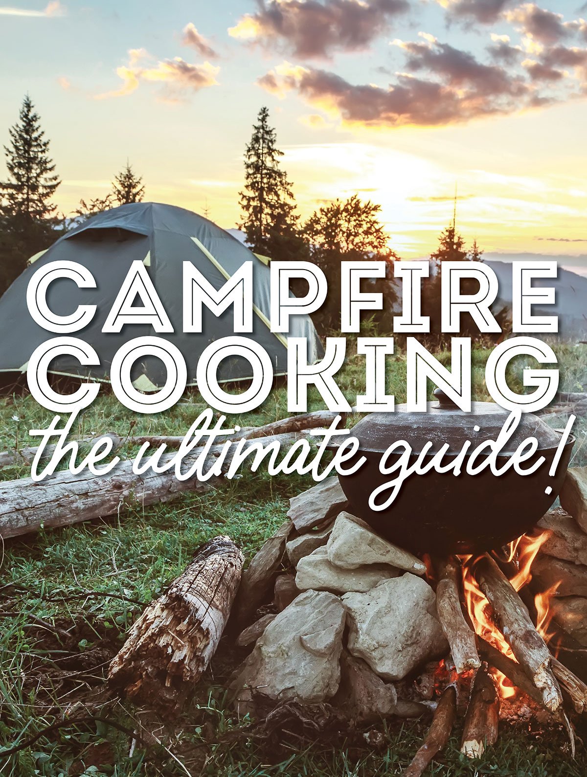 Collage that says "campfire cooking".