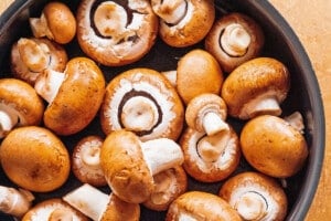Mushrooms in a pan.