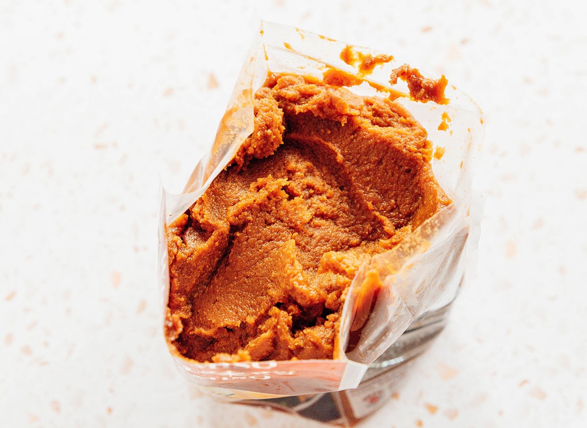 Miso paste in a bag.