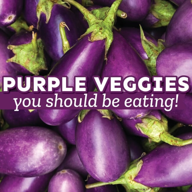 Collage that says "purple vegetables".