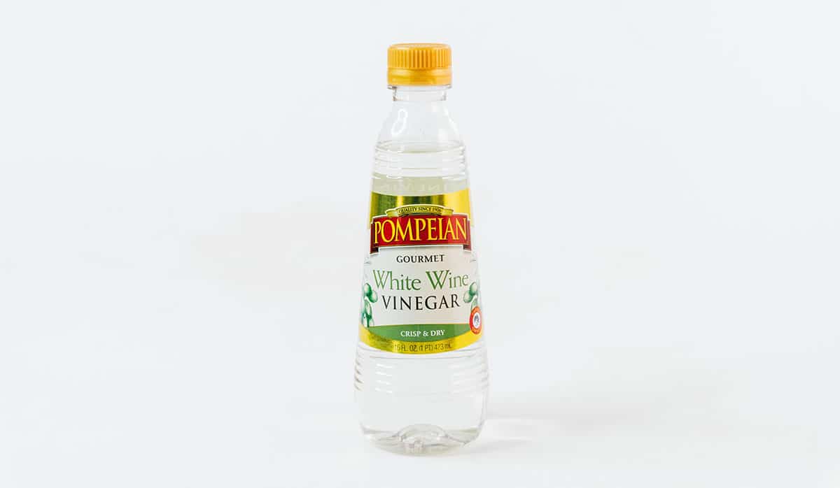 White wine vinegar on a white background.