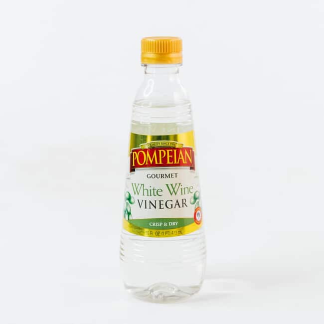 White wine vinegar on a white background.