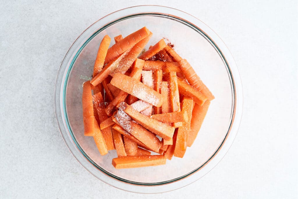 Carrot fries in a bowl.