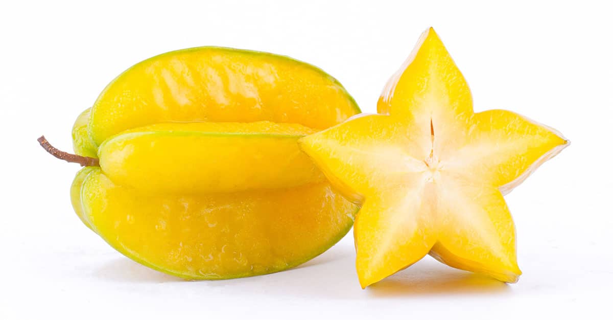 Star fruit isolated on a white background.