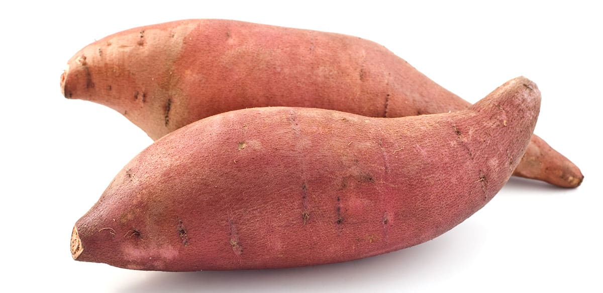 Yams on a white background.