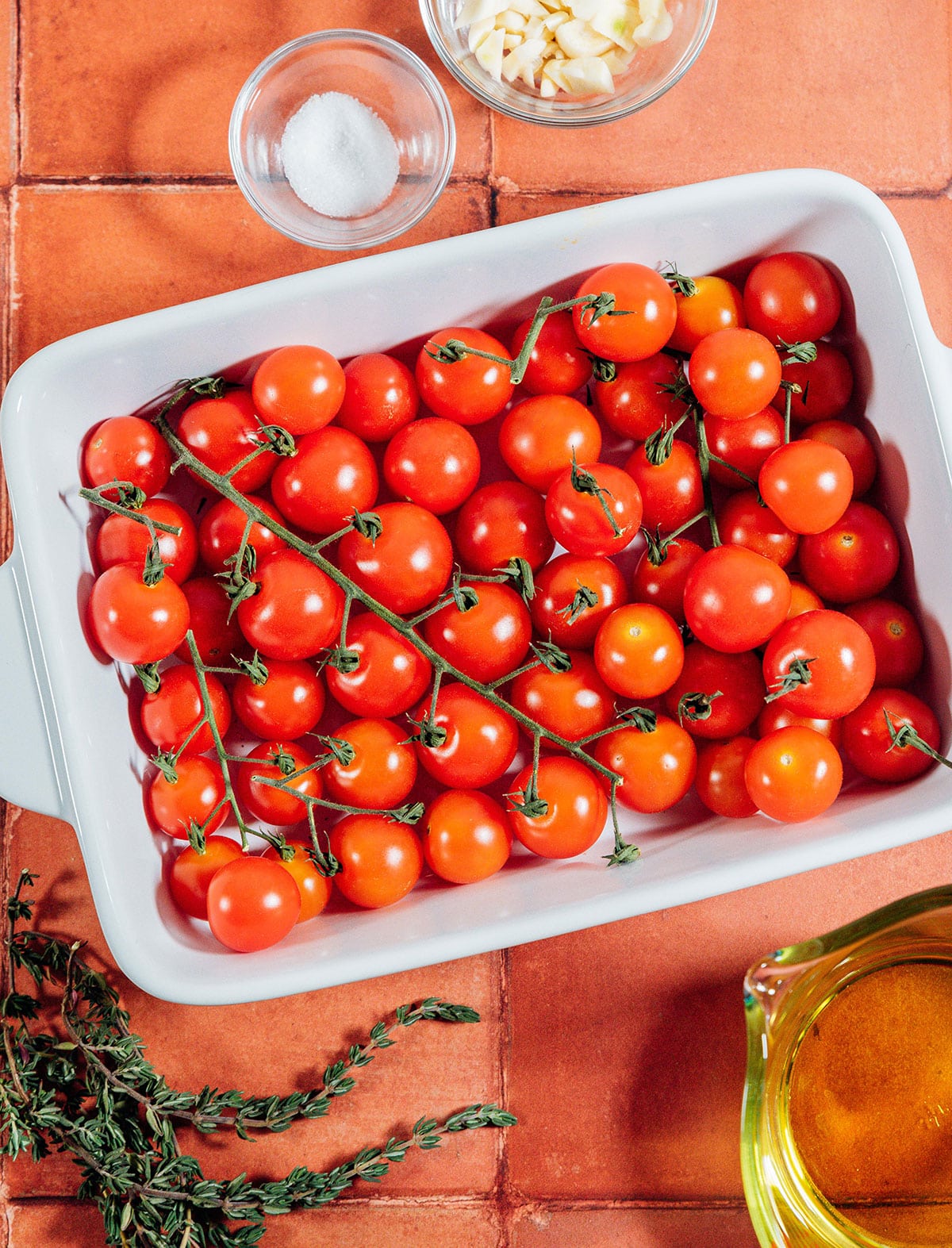 Tomato confit ingredients.