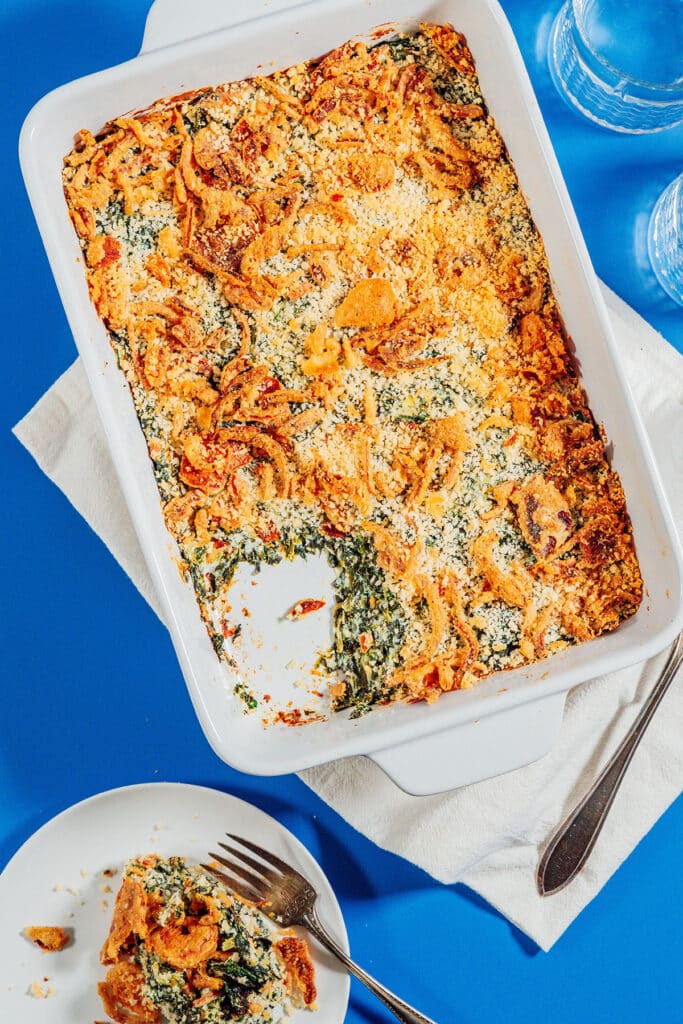 Creamed Spinach Casserole Recipe (Step-By-Step) | Live Eat Learn