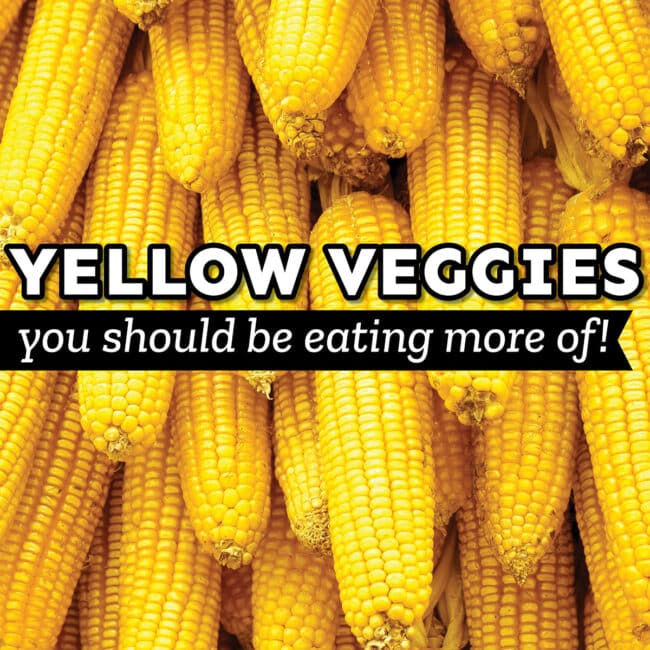 Collage that says "yellow veggies".