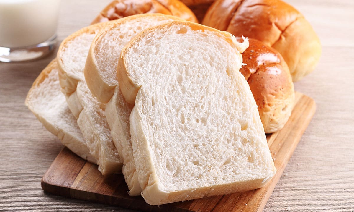 Milk bread on table background.