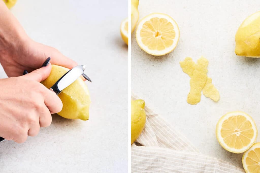 How to zest a lemon with a peeler.