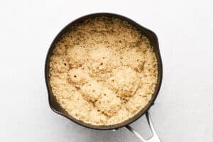 Simmering quinoa.
