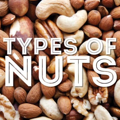 Collage that says "types of nuts".