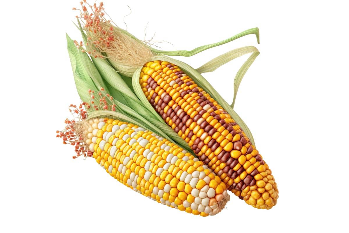 Flint corn on a white background.