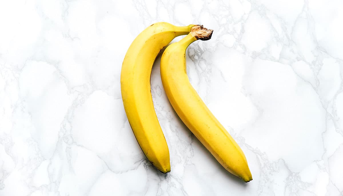 Bananas on marble background.