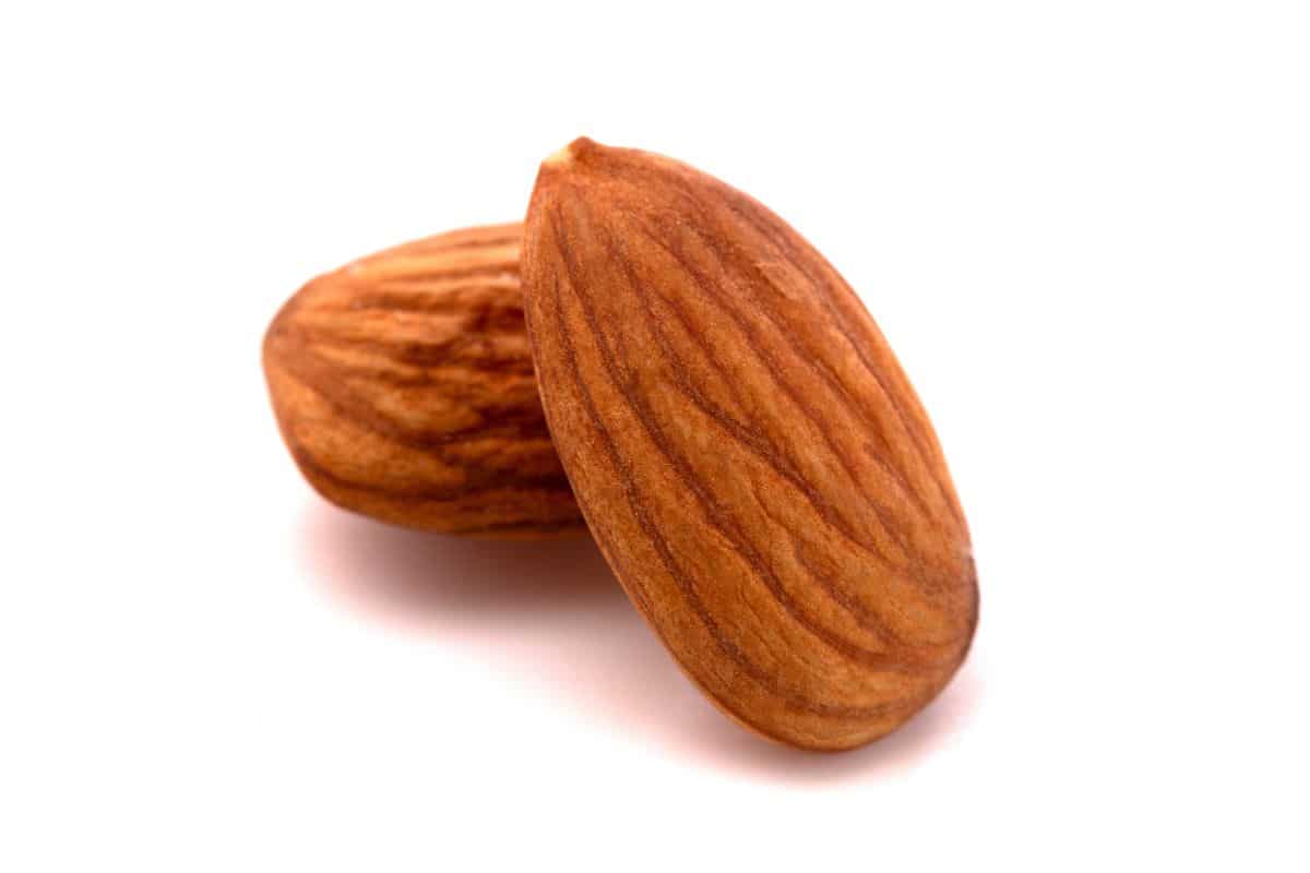 Mission almonds on a white background.