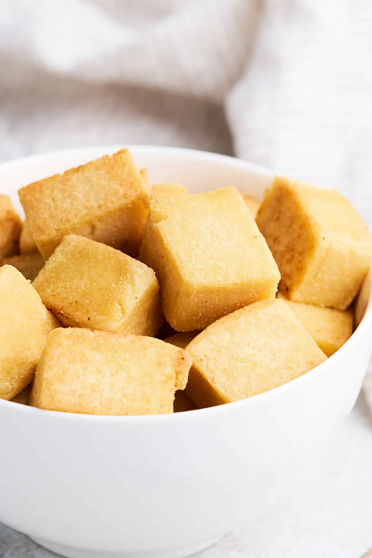 Chickpea tofu cubes.