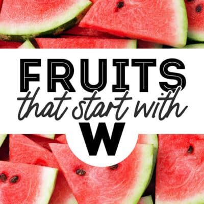 Collage that says "fruits that start with W"