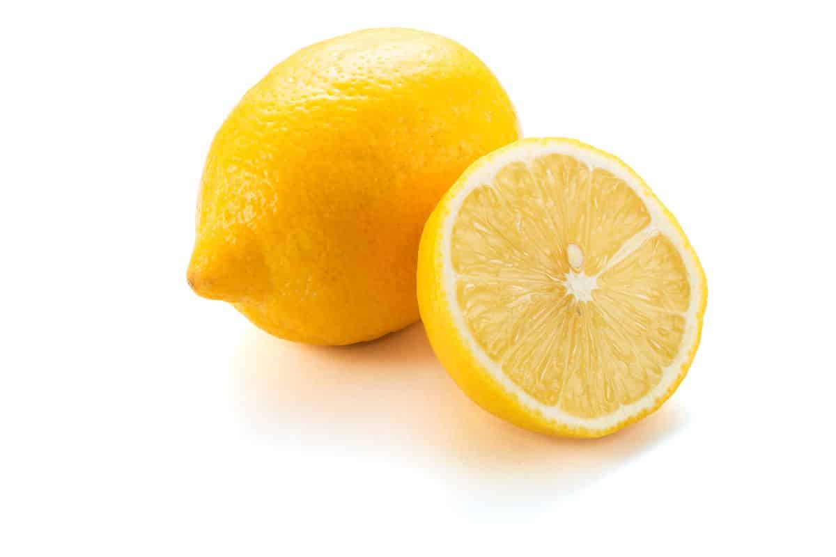 Two Eureka lemons on a white background.