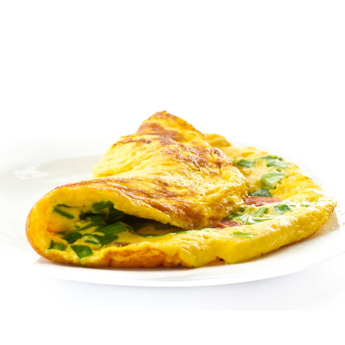 An omelette on a white background.