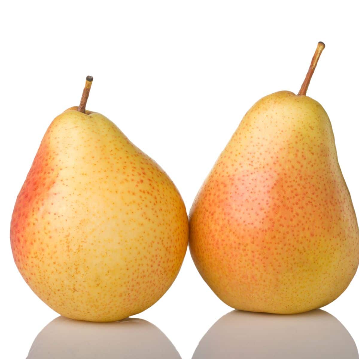 Sunrise pears on a white background.