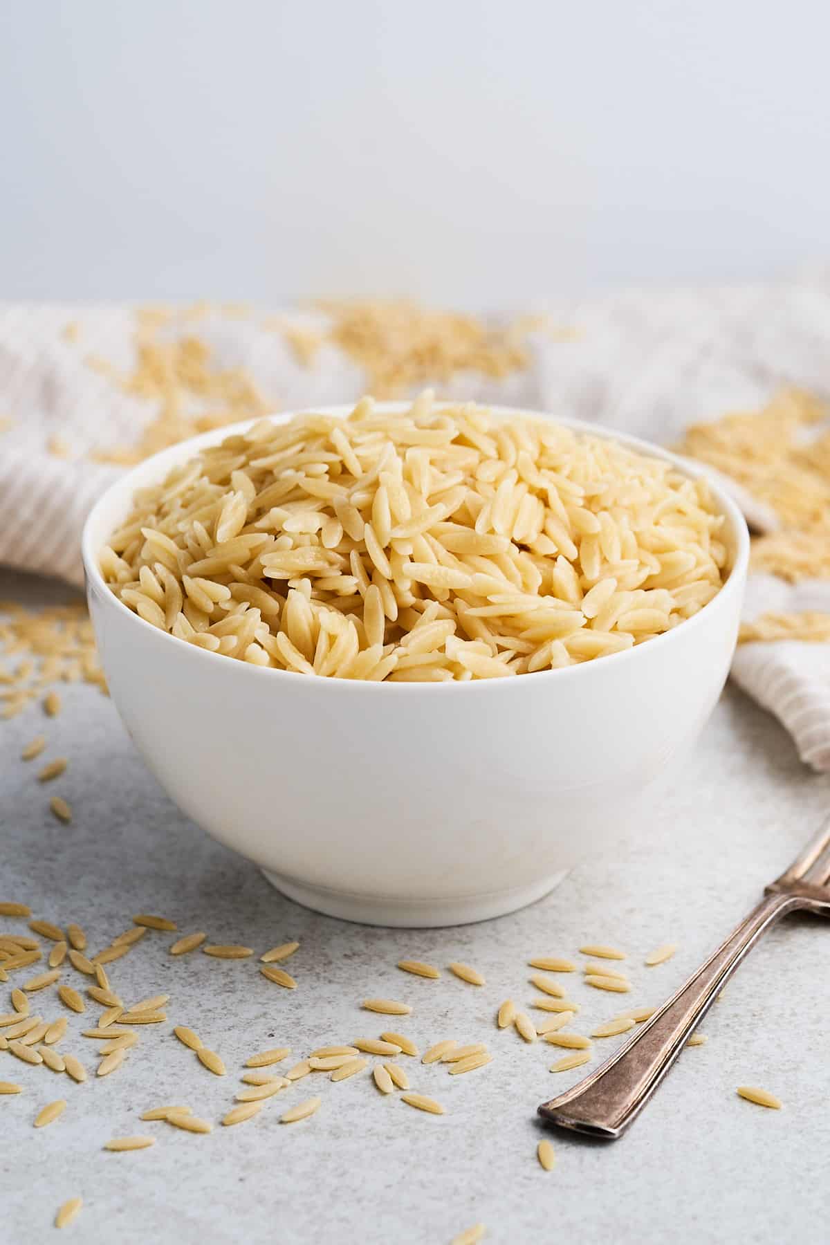 Orzo in a bowl.