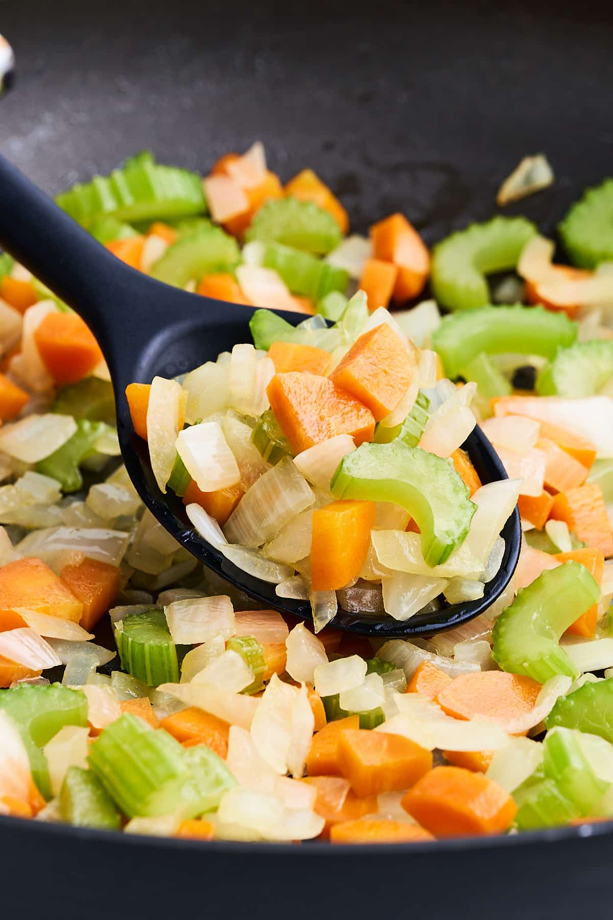 Spoonful of mirepoix.