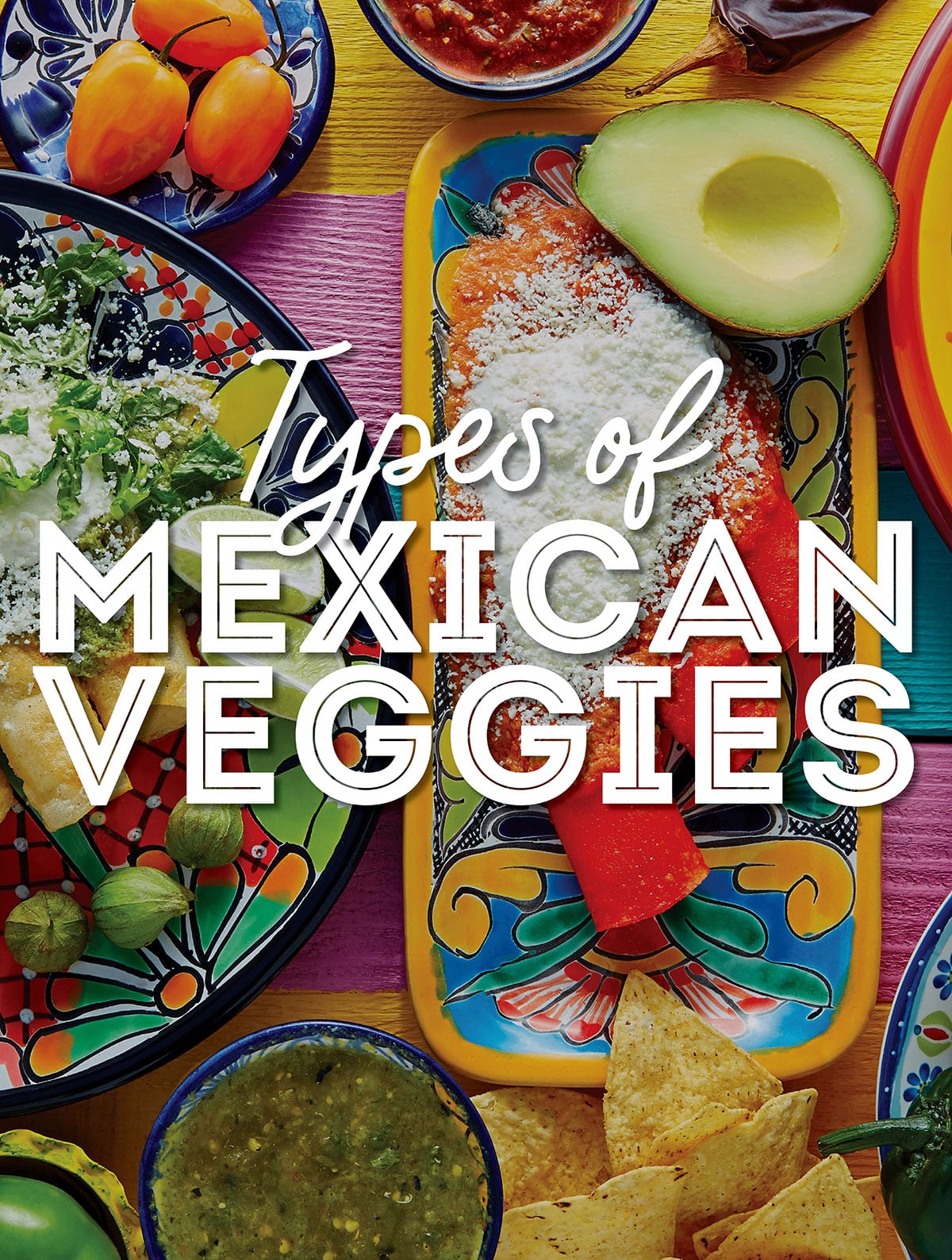 Collage that says "types of Mexican vegetables".