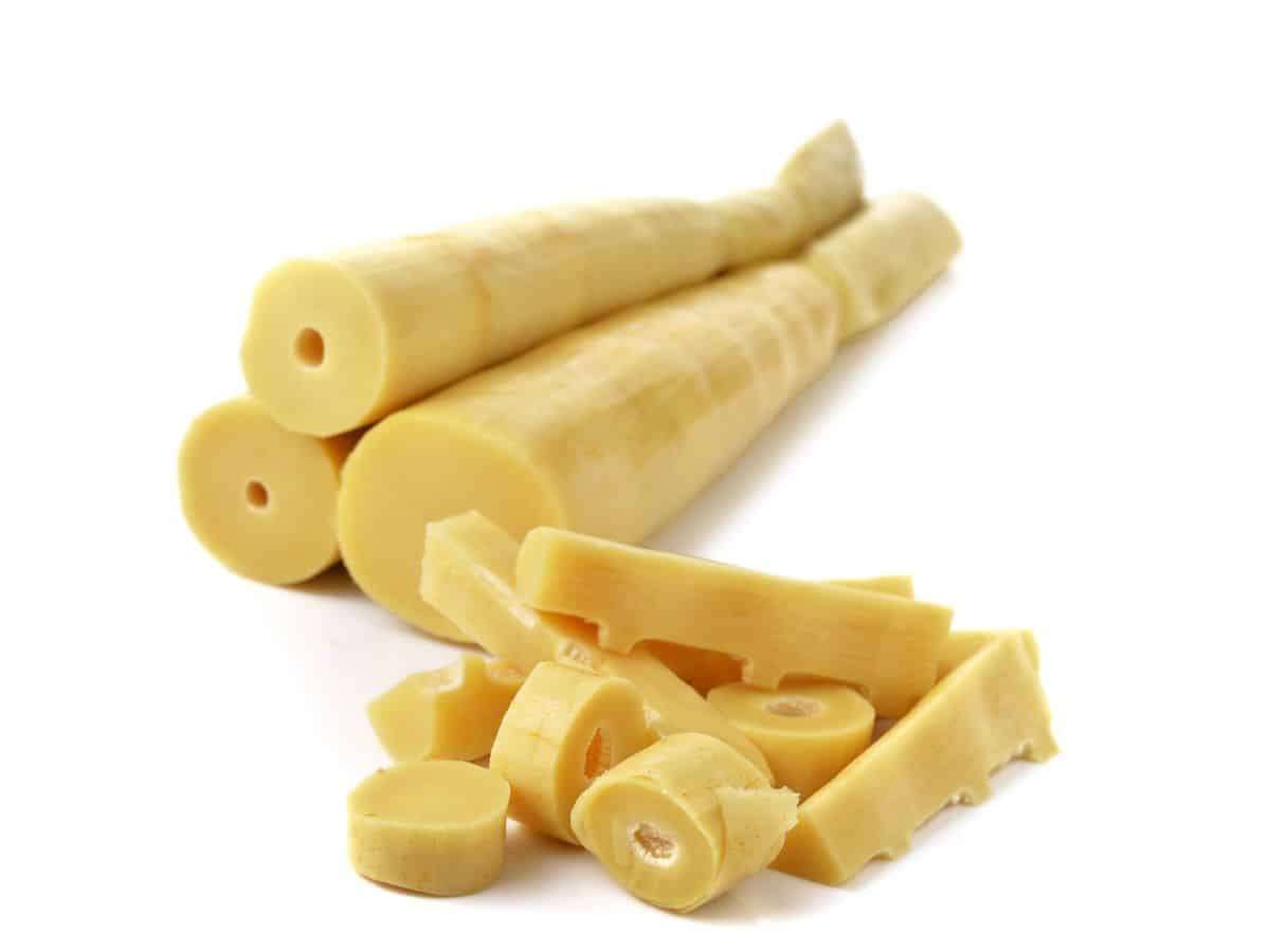 bamboo shoots on a white background.