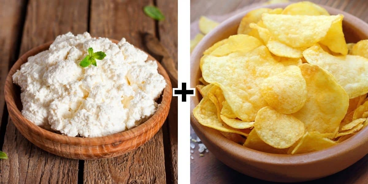 Cottage cheese and chips.