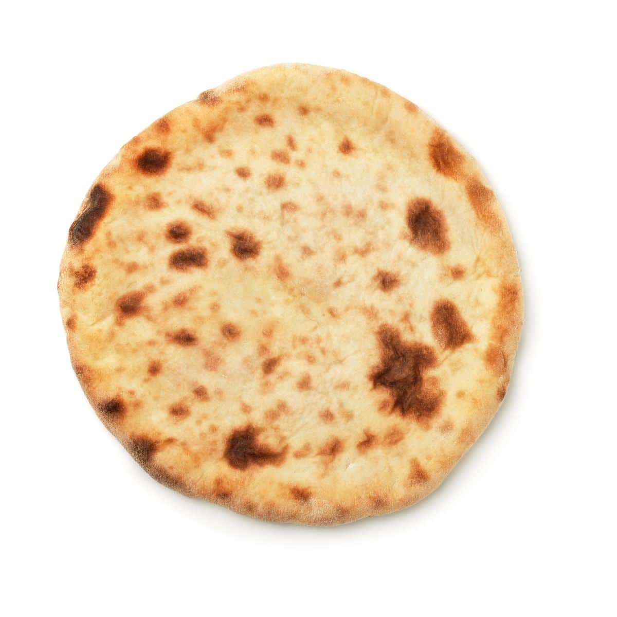 Flatbread on a white background.