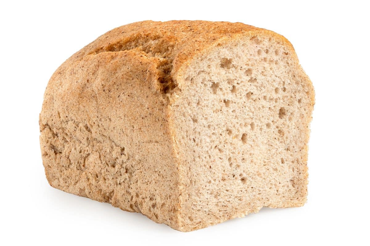 Gluten free bread on a white background.