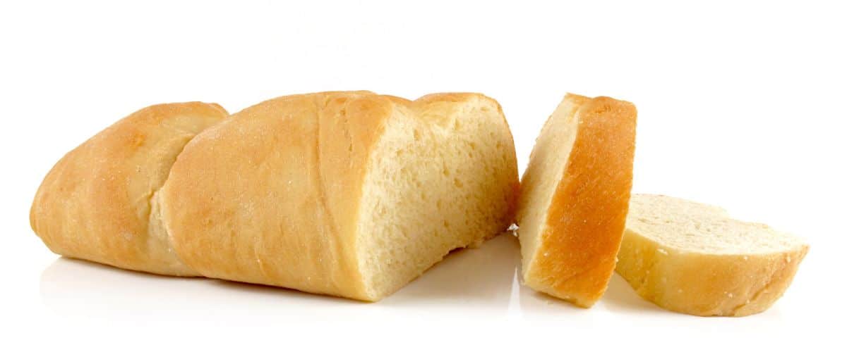 Italian bread on a white background.