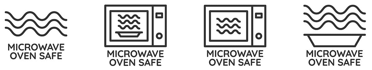 Microwave safe symbols.