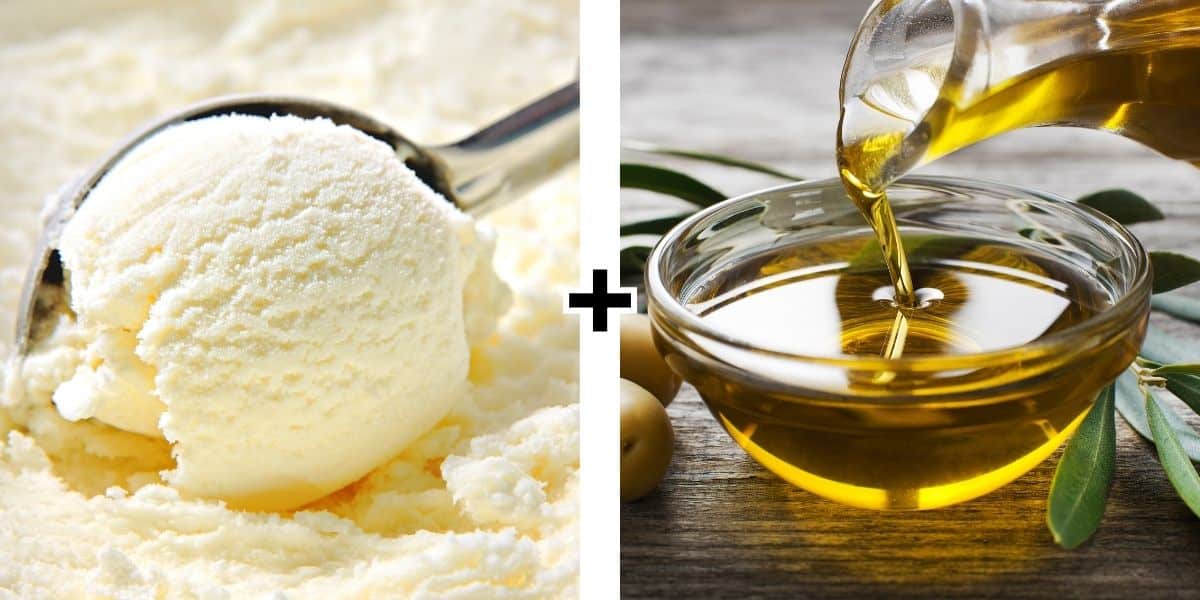 Vanilla ice cream and olive oil.