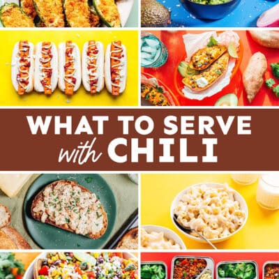 Collage that says "what to serve with chili".