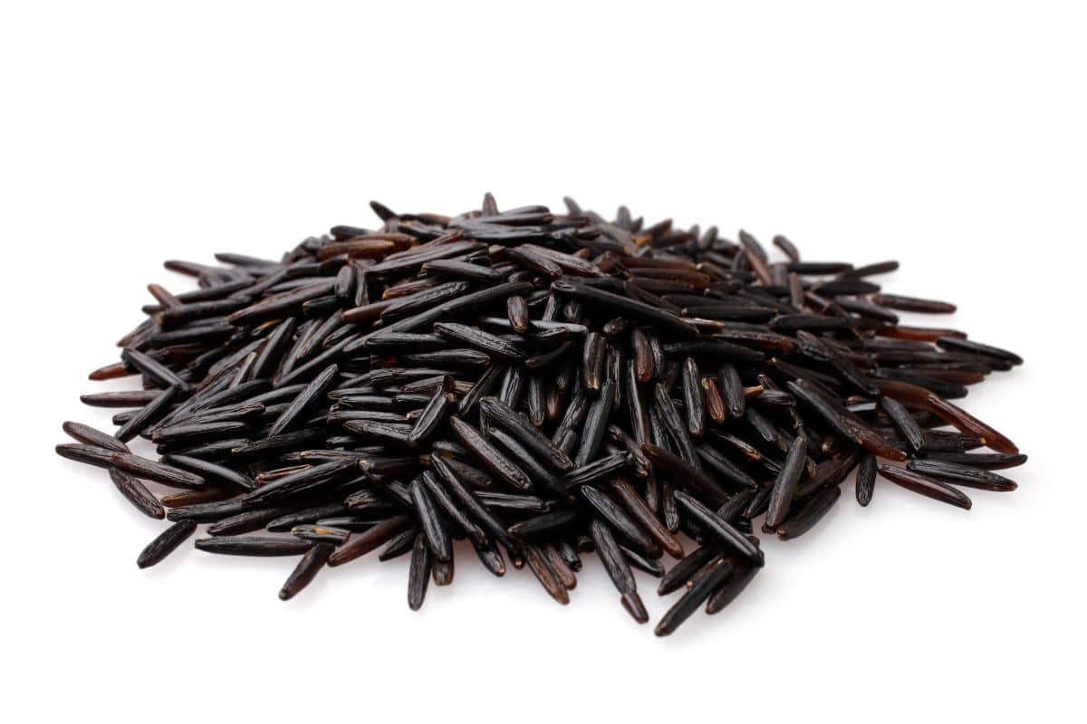 Wild rice on an isolated white background.