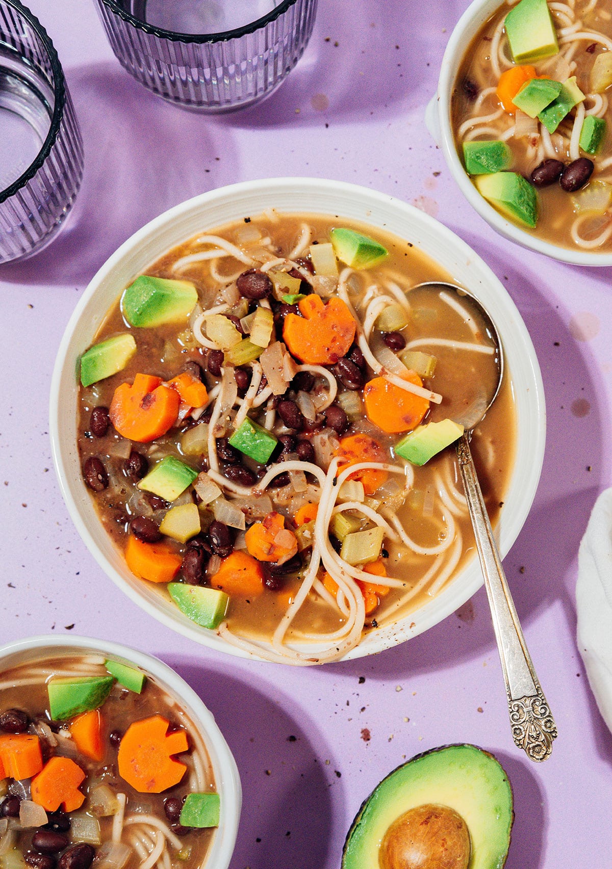 Halloween soup in a bowl.