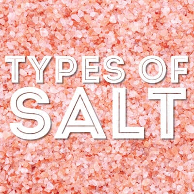 Collage that says "types of salt".