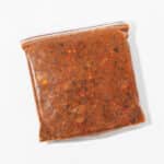 Frozen chili in a bag.