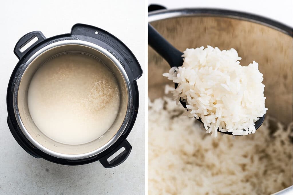 Rice in an instant pot.