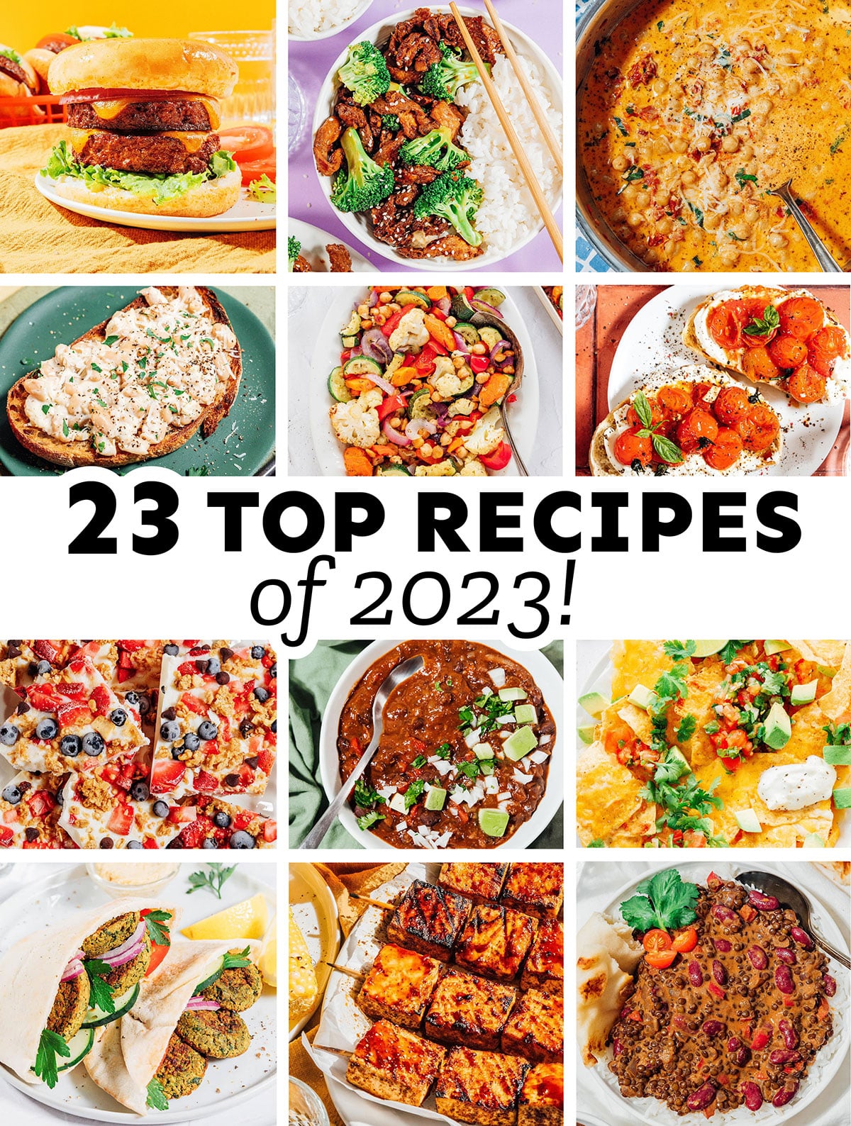 Collage that says "23 top recipes of 2023".