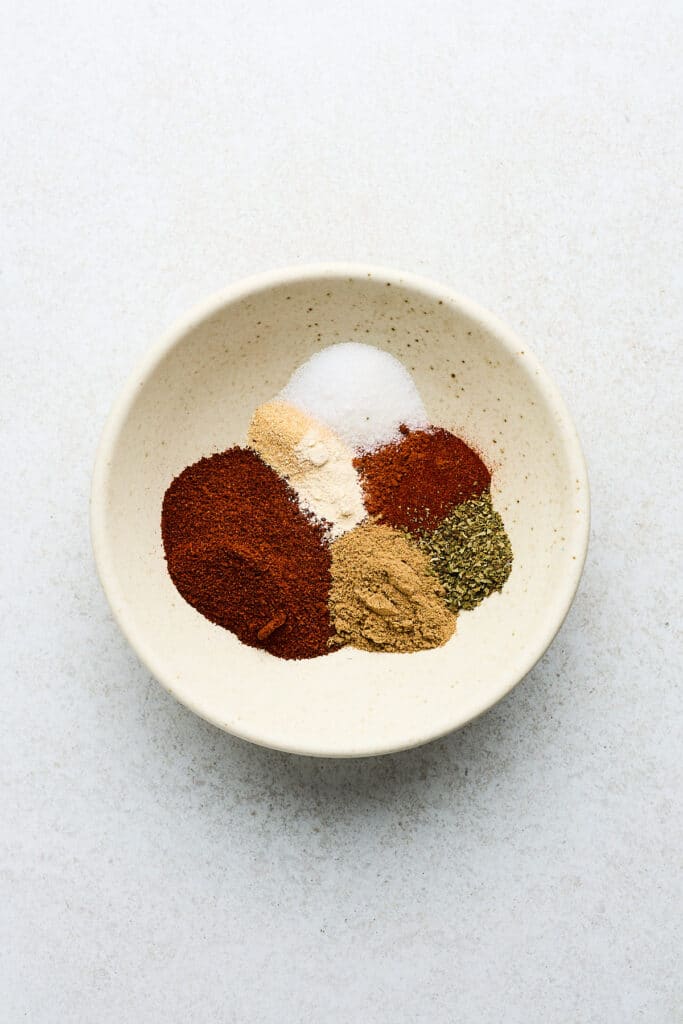 Herbs and spices in a bowl.