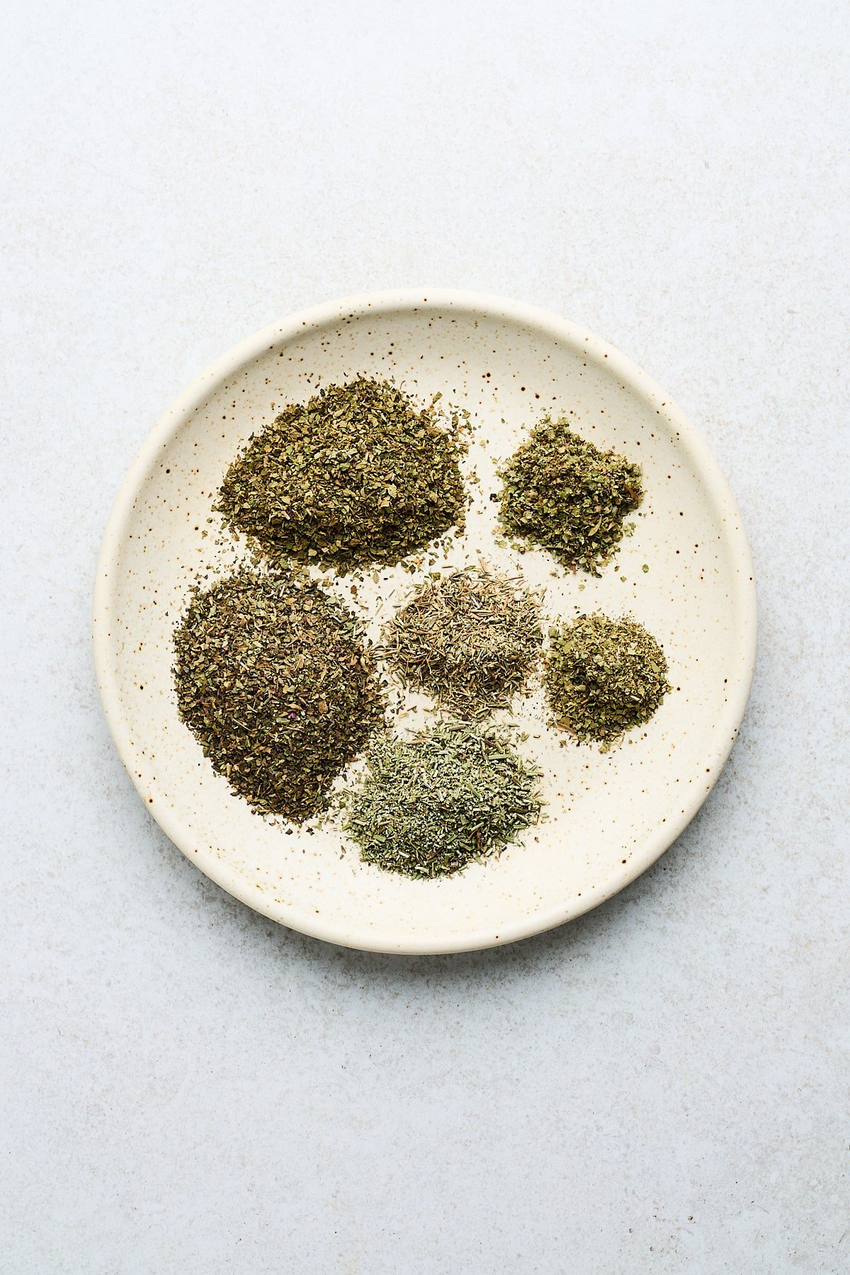 Herbs on a plate.
