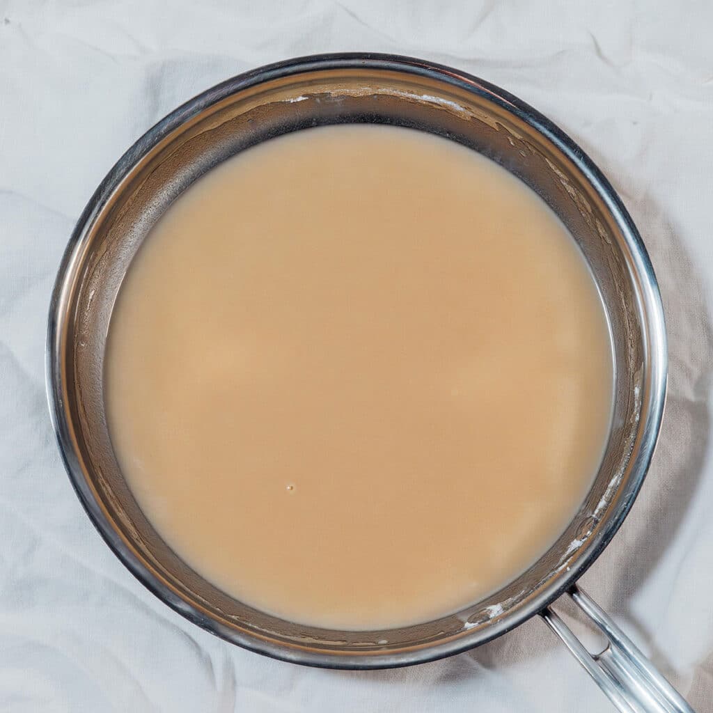 Light roux in a pan.
