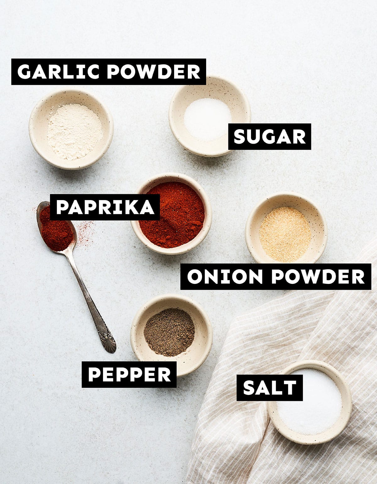 Ingredients for seasoned salt.