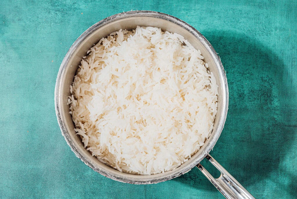 Rice in a pot.