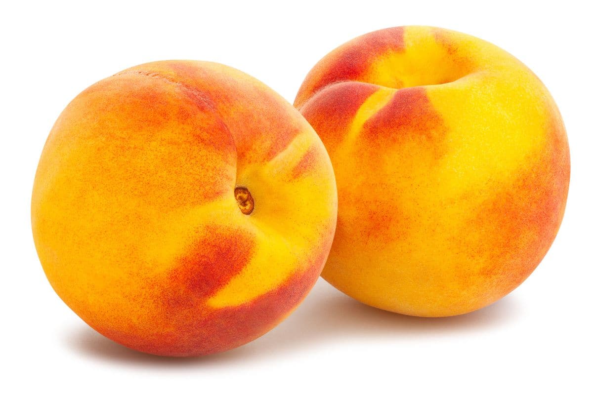 Frost peaches on a white background.
