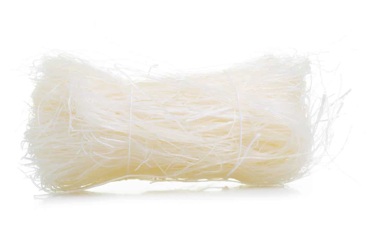 Glass noodles on a white background.