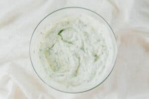 Tzatziki in a bowl.