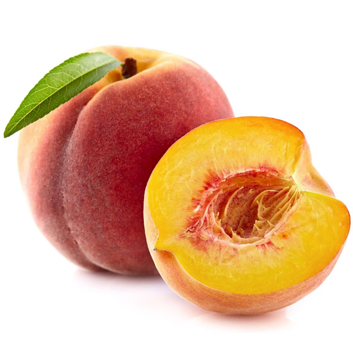 A suncrest peach on a white background.